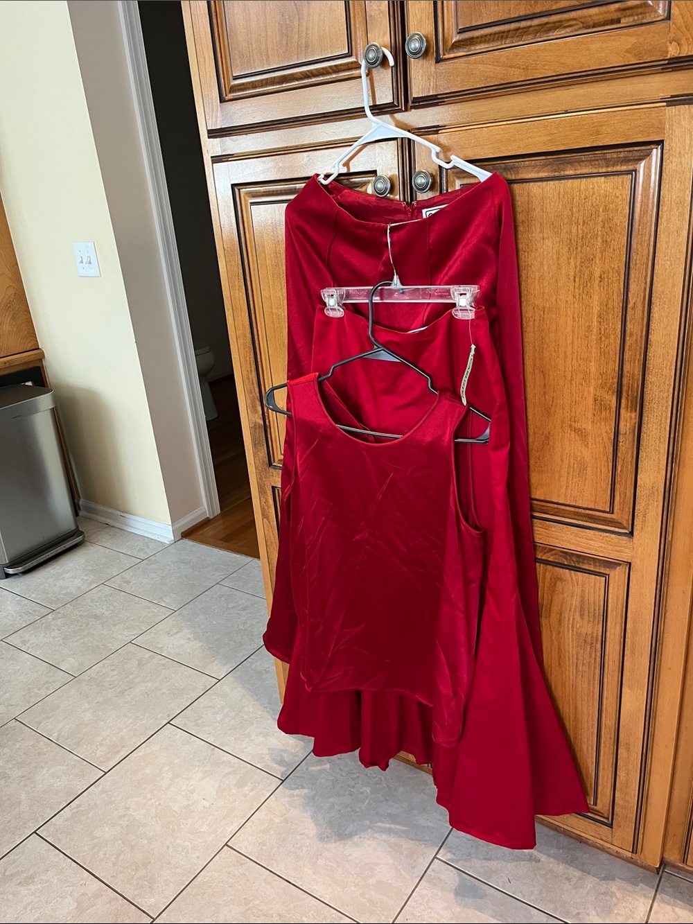 Carlisle Red Satin Dress Set